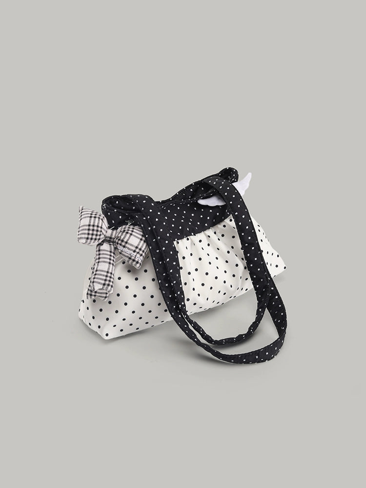 Retro Polka Dot Bow-Wing Shoulder Bag