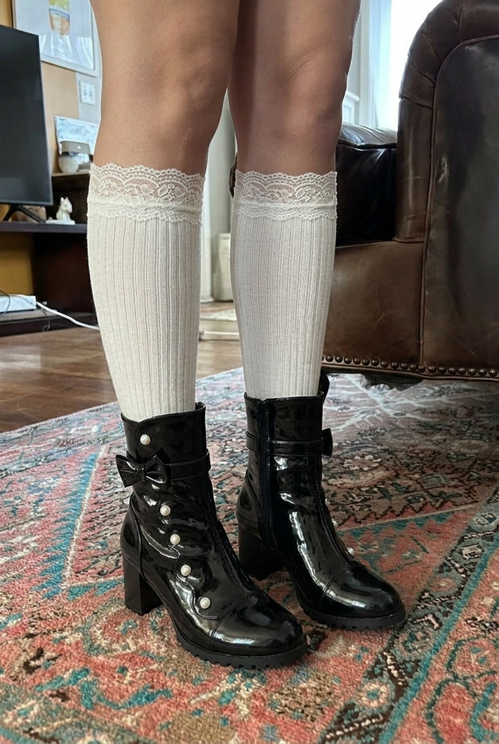 Sweet Pearl Bow Short Boots