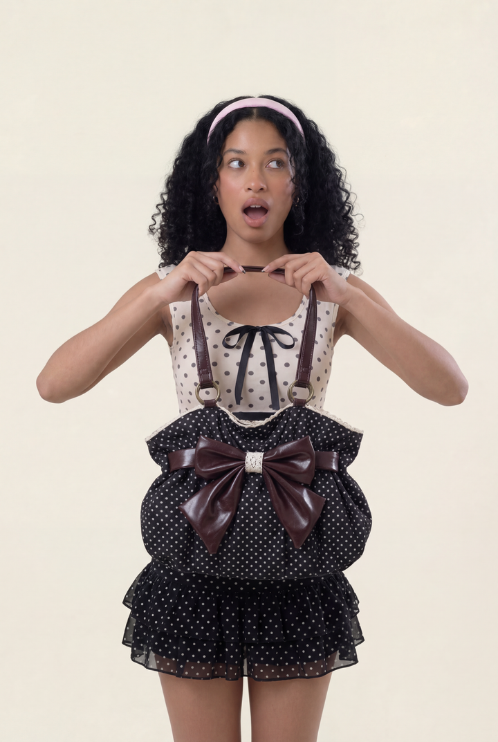 Polka Dot Bow Shoulder Bag